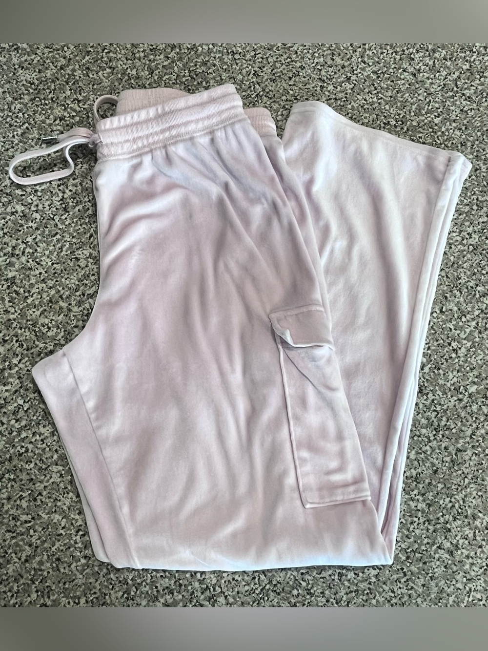 Juicy Couture Y2K Pink Cargo Velour Rhinestone Spellout Pants Womens Large